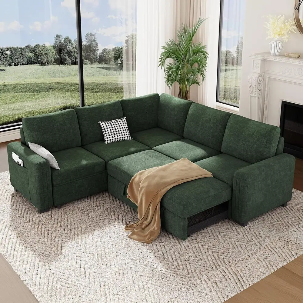 88.4 Sleeper Sofa with Pull-Out Bed, 5-Seat L-Shaped Sectional Couch, Storage, Comfortable Chenille Fabric, Suitable for Living
88.4 Sleeper Sofa with Pull-Out Bed, 5-Seat L-Shaped Sectional Couch, Storage, Comfortable Chenille Fabric, Suitable for Living