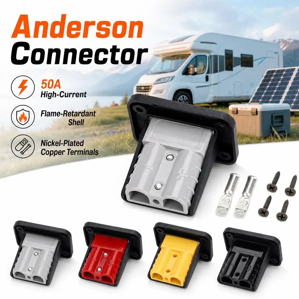 50A Connector Plug Kit, Plug Mounting Panel with Dust Cover for RV Caravan Boat Truck Connectors Flush Plug Mount Large Vehicles
50A Connector Plug Kit, Plug Mounting Panel with Dust Cover for RV Caravan Boat Truck Connectors Flush Plug Mount Large Vehicles