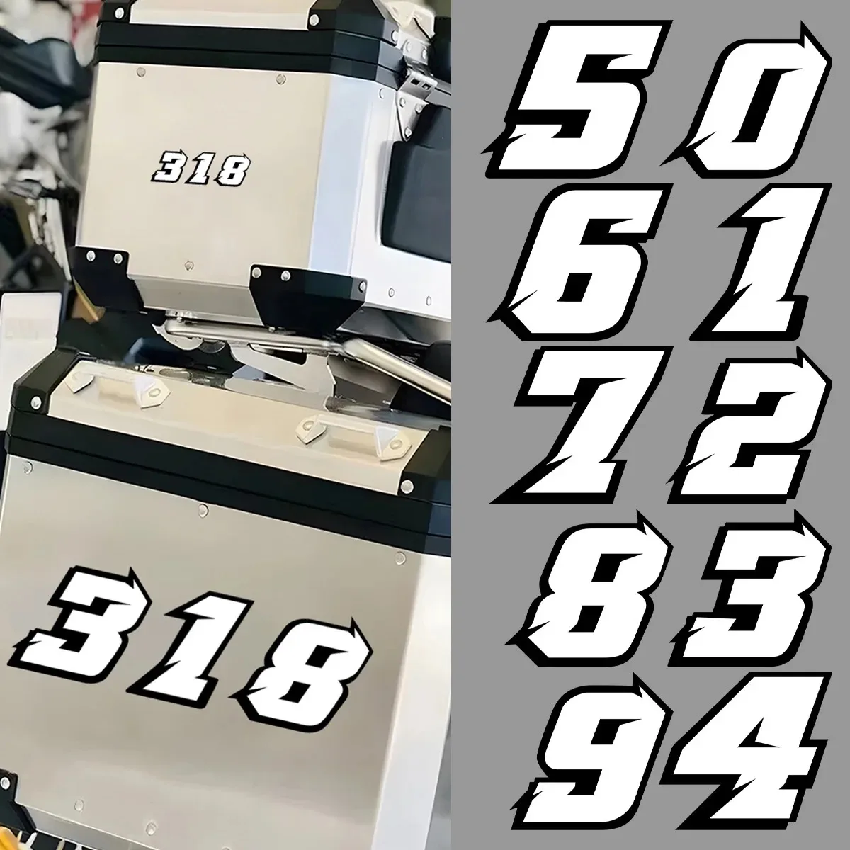 2PC 0123456789 Funny Black White Style Number Motorcycle Stickers Motorbike Fuel Tank Side Panel Scooter Helmet DIY Vinyl Decals
2PC 0123456789 Funny Black White Style Number Motorcycle Stickers Motorbike Fuel Tank Side Panel Scooter Helmet DIY Vinyl Decals