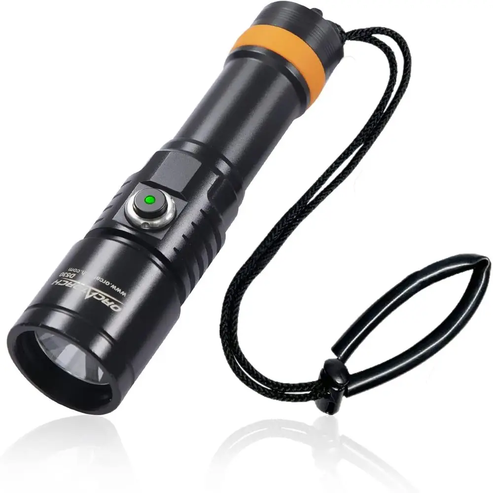 1500 Lumens Rechargeable Titanium Alloy Dive Light, Waterproof IP68, 3 Modes for 150m Underwater Use, 6500K Cool White Light
1500 Lumens Rechargeable Titanium Alloy Dive Light, Waterproof IP68, 3 Modes for 150m Underwater Use, 6500K Cool White Light