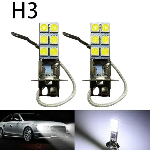 2 unids/set H3 bombillas LED antiniebla 12V 55W 6000K blanco súper brillante para coche camión ForDRL faros luces de circulación diurna