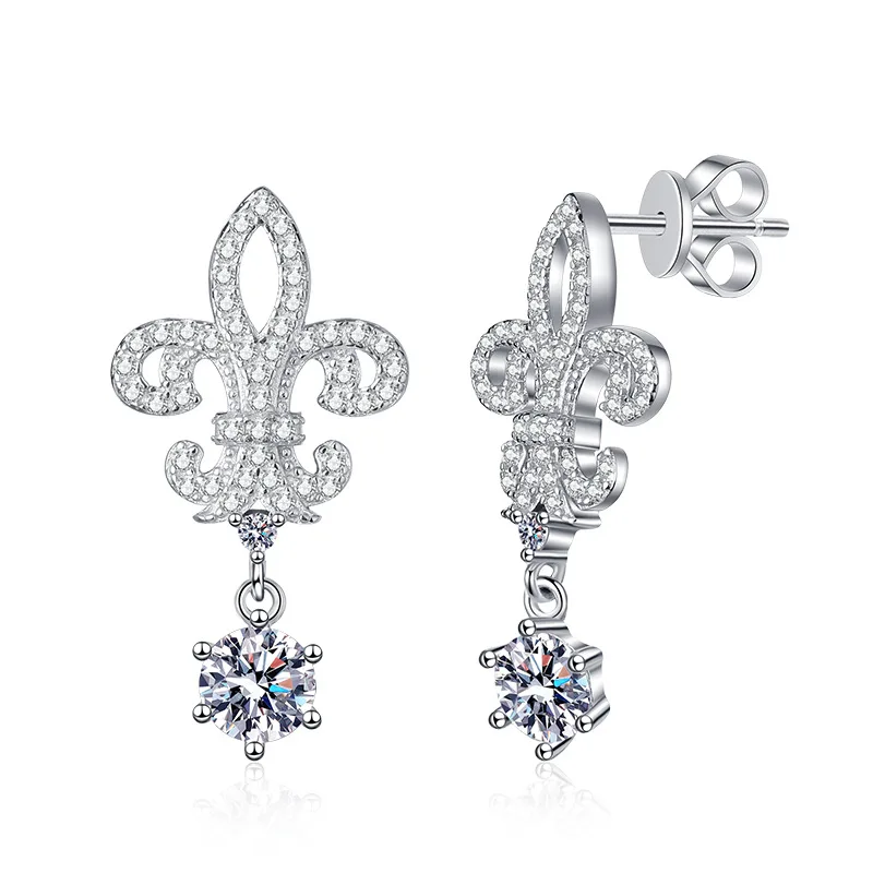 Luxury Fashion High-end s925 Sterling Silver D Color 1Carat Moissanite Diamond Crown Queen Iris Earrings For Women Party Wedding
Luxury Fashion High-end s925 Sterling Silver D Color 1Carat Moissanite Diamond Crown Queen Iris Earrings For Women Party Wedding