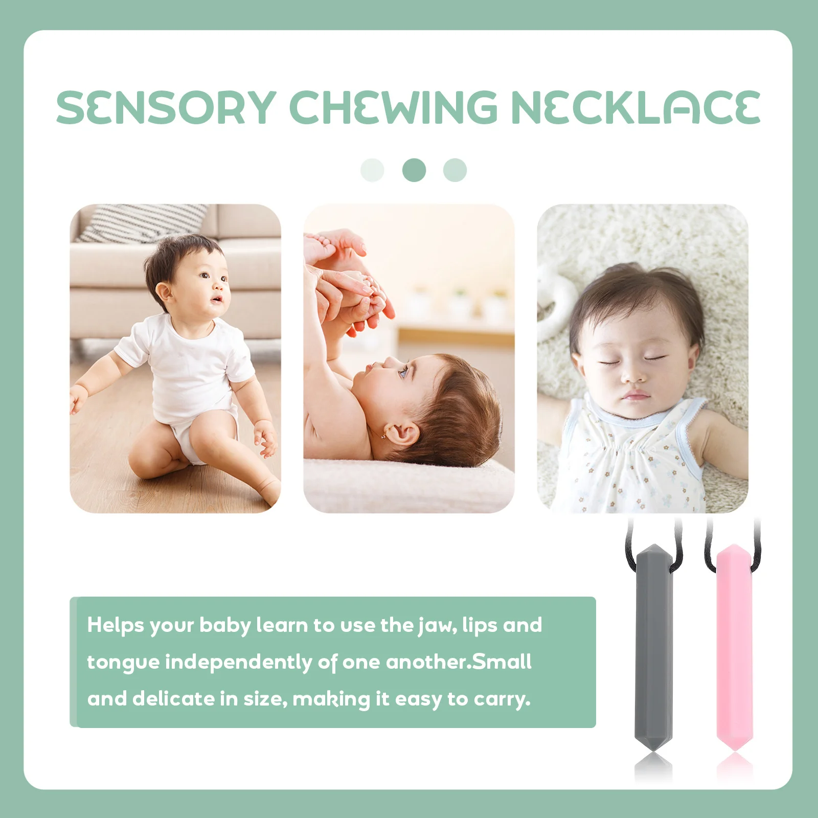 2Pcs Baby Teether Silicone Chewing Pendants Durable Molar Rods Biting Tool for Infants Baby Teether
2Pcs Baby Teether Silicone Chewing Pendants Durable Molar Rods Biting Tool for Infants Baby Teether