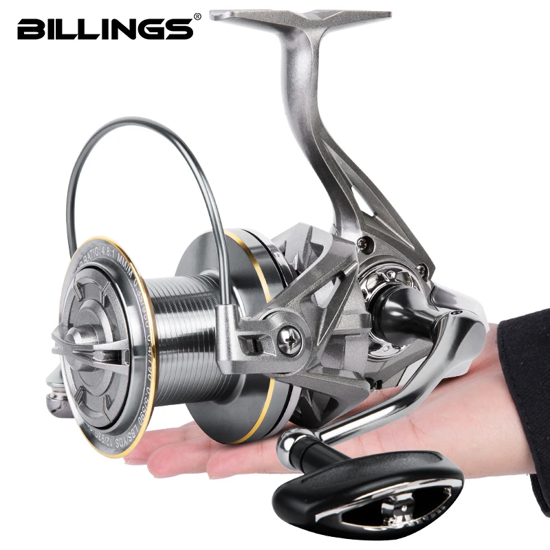 Спиннинговая катушка BILLINGS с максимальной нагрузкой 44 фунта, передаточное число 4.8:1, серия NGK 8000~14000, для дальнего заброса, для морской и пресноводной рыбалки.
Спиннинговая катушка BILLINGS с максимальной нагрузкой 44 фунта, передаточное число 4.8:1, серия NGK 8000~14000, для дальнего заброса, для морской и пресноводной рыбалки.