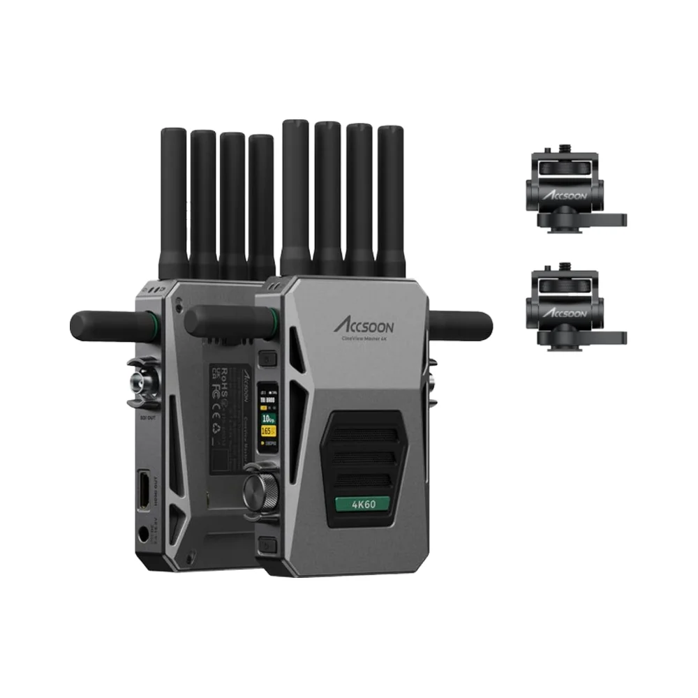 Accsoon Cineview Master 4K Беспроводной передатчик передачи видео Приемник 2,4 + 5 ГГц + 6 ГГц Трехдиапазонная задержка 25 мс Диапазон 8202 футов
Accsoon Cineview Master 4K Беспроводной передатчик передачи видео Приемник 2,4 + 5 ГГц + 6 ГГц Трехдиапазонная задержка 25 мс Диапазон 8202 футов
