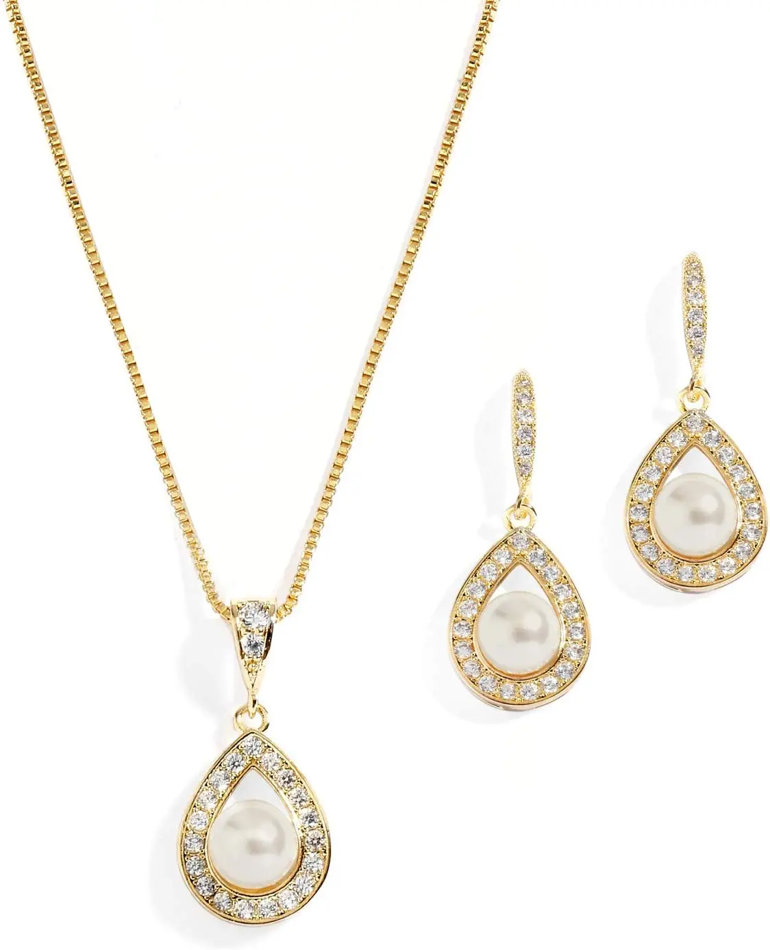 Pearl Necklace and Drop Earrings Wedding Jewelry Set for Brides, Bridesmaids, Birthday Gift
Pearl Necklace and Drop Earrings Wedding Jewelry Set for Brides, Bridesmaids, Birthday Gift
