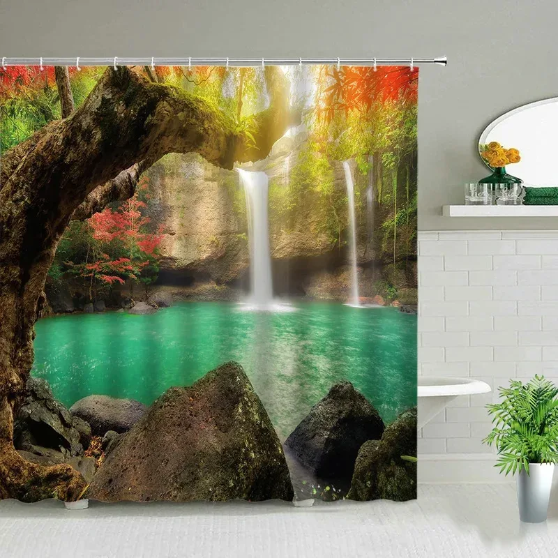 JHB23Waterfall Landscape Flower Birds Shower Curtains Summer Natural Scenery Waterproof Curtain Home Bathroom Decor Polyeste9Kj(
JHB23Waterfall Landscape Flower Birds Shower Curtains Summer Natural Scenery Waterproof Curtain Home Bathroom Decor Polyeste9Kj(