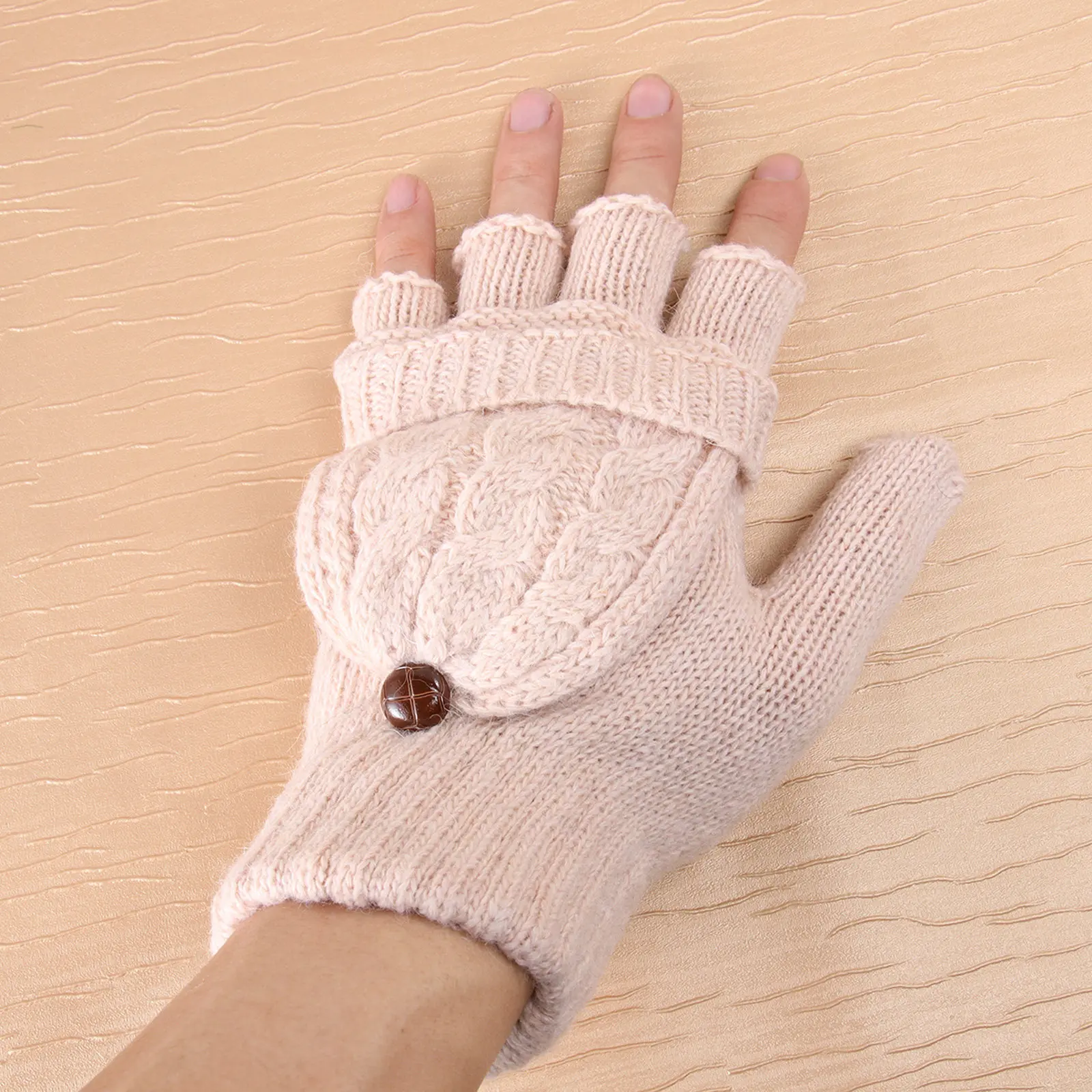 Knitted Fingerless Gloves for Women Winter Warm Beige Convertible Mitten Cover Lightweight Comfortable Semi Finger Gloves Easy
Knitted Fingerless Gloves for Women Winter Warm Beige Convertible Mitten Cover Lightweight Comfortable Semi Finger Gloves Easy