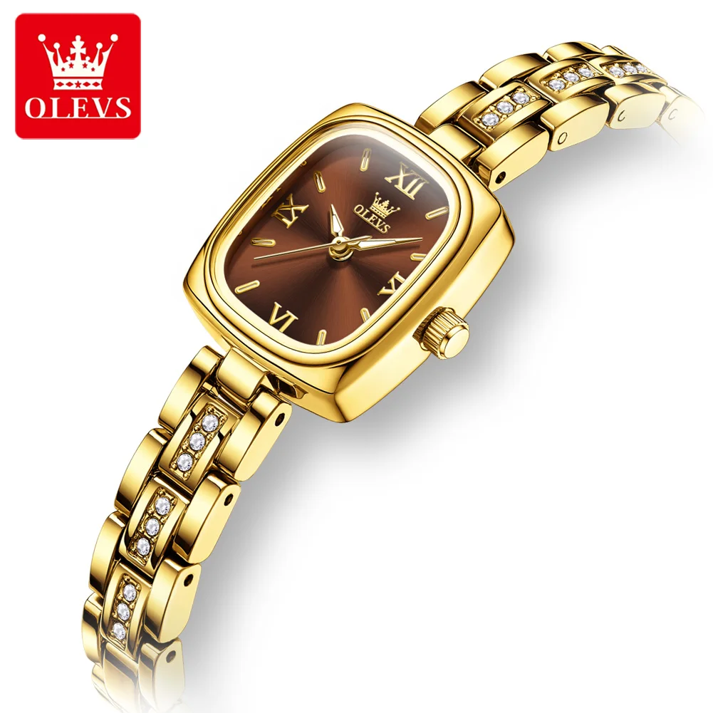 OLEVS Высококачественные кварцевые часы для женщин, модные винтажные квадратные наручные часы с золотым браслетом, водонепроницаемые женские часы с календарем 3695
OLEVS Высококачественные кварцевые часы для женщин, модные винтажные квадратные наручные часы с золотым браслетом, водонепроницаемые женские часы с календарем 3695