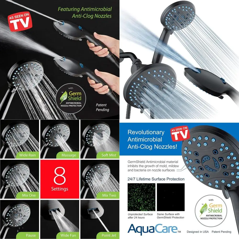 3-Way High-Pressure Shower Head with 50 Modes, Anti-Clog Nozzles, 6ft Hose, Bronze Finish
3-Way High-Pressure Shower Head with 50 Modes, Anti-Clog Nozzles, 6ft Hose, Bronze Finish