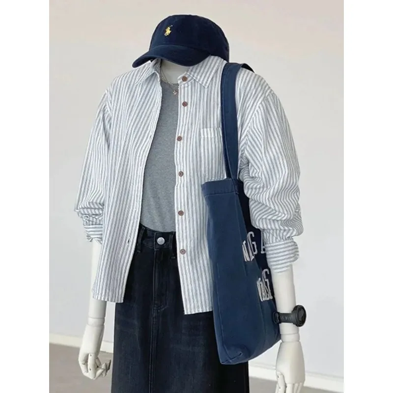 Women's Cotton Striped Shirt Casual Long Sleeve Button-up Blouse
Women's Cotton Striped Shirt Casual Long Sleeve Button-up Blouse