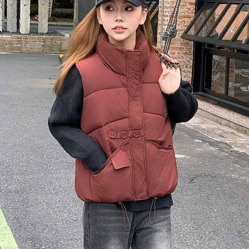 Women's Y2K Short Parka Cotton Vest Sleeveless Warm down Jacket Loose Outer Coat for Winter Spring Fashionable Female Clothing
Women's Y2K Short Parka Cotton Vest Sleeveless Warm down Jacket Loose Outer Coat for Winter Spring Fashionable Female Clothing