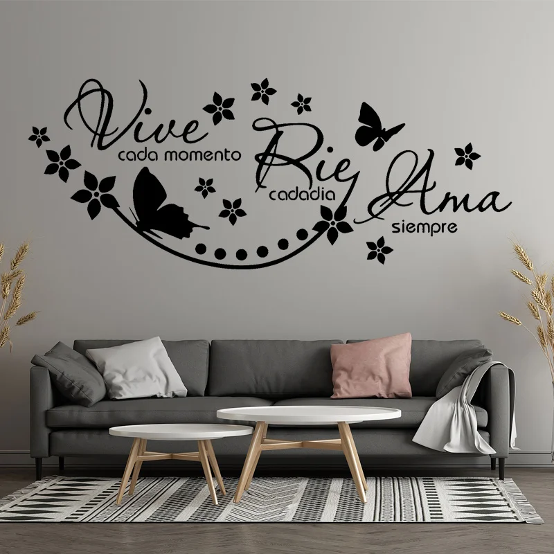 Vinyl Wall Stickers Spanish Saying Vive Cada Momento Rie Cada Dia Ama Siempre Decal Wallpaper For Living Bedroom Home Decor H537
Vinyl Wall Stickers Spanish Saying Vive Cada Momento Rie Cada Dia Ama Siempre Decal Wallpaper For Living Bedroom Home Decor H537