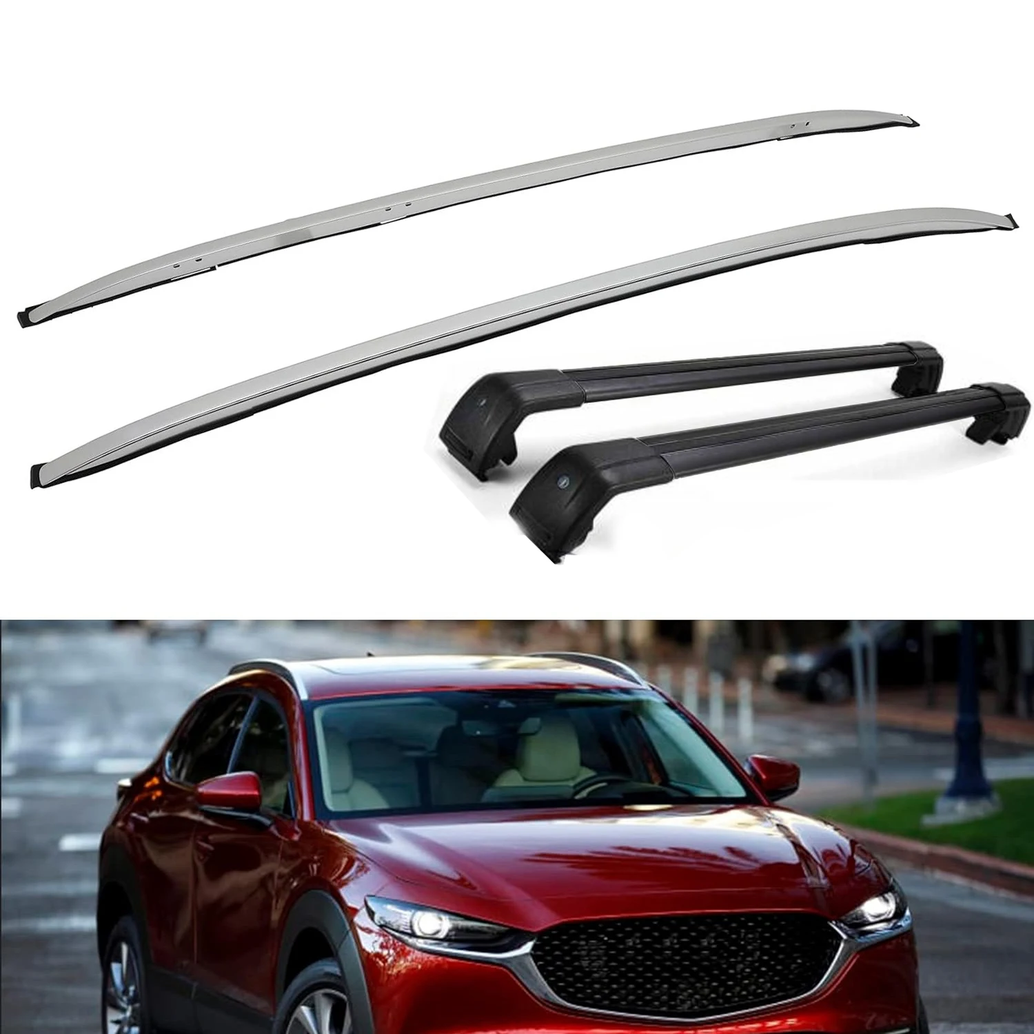 2pcs Aluminum Roof Rail Roof Rack Bar for Mazda CX-30 CX30 2020-2025 Accessories
2pcs Aluminum Roof Rail Roof Rack Bar for Mazda CX-30 CX30 2020-2025 Accessories