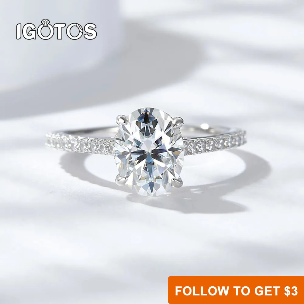 IGOTOS 4.5CT Oval Cut Moissanite Diamond Ring GRA Certified Women 8*12MM 925 Sterling Silver Bridal Wedding Band Rings Jewelry
IGOTOS 4.5CT Oval Cut Moissanite Diamond Ring GRA Certified Women 8*12MM 925 Sterling Silver Bridal Wedding Band Rings Jewelry