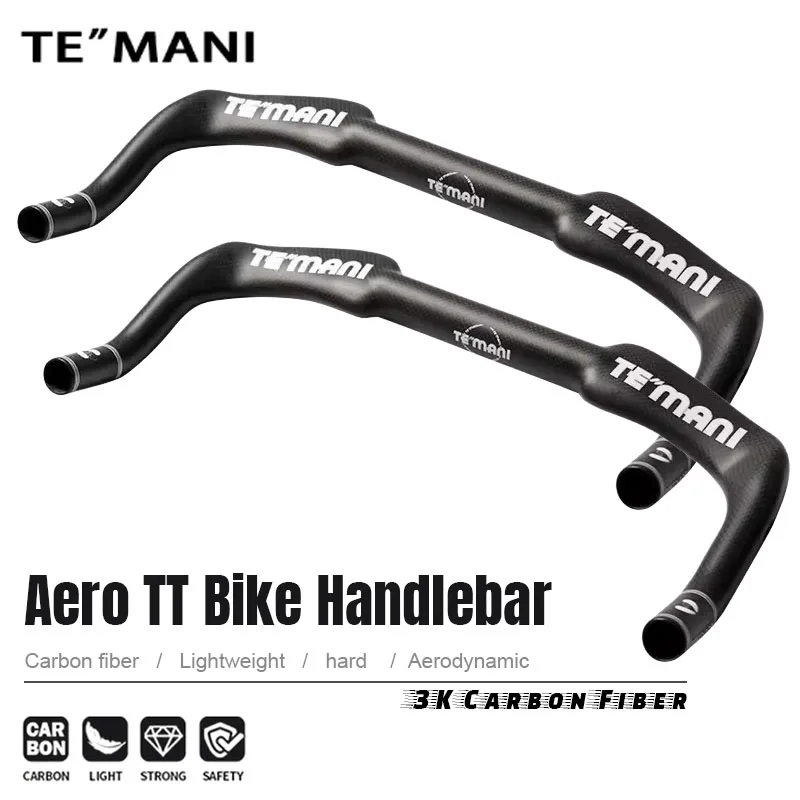 TEMANI Ultralight Flat Aero Carbon TT Bullhorn Handlebar for Fixed Gear Road Bike Professional Racing Cycling Replacement Part
TEMANI Ultralight Flat Aero Carbon TT Bullhorn Handlebar for Fixed Gear Road Bike Professional Racing Cycling Replacement Part