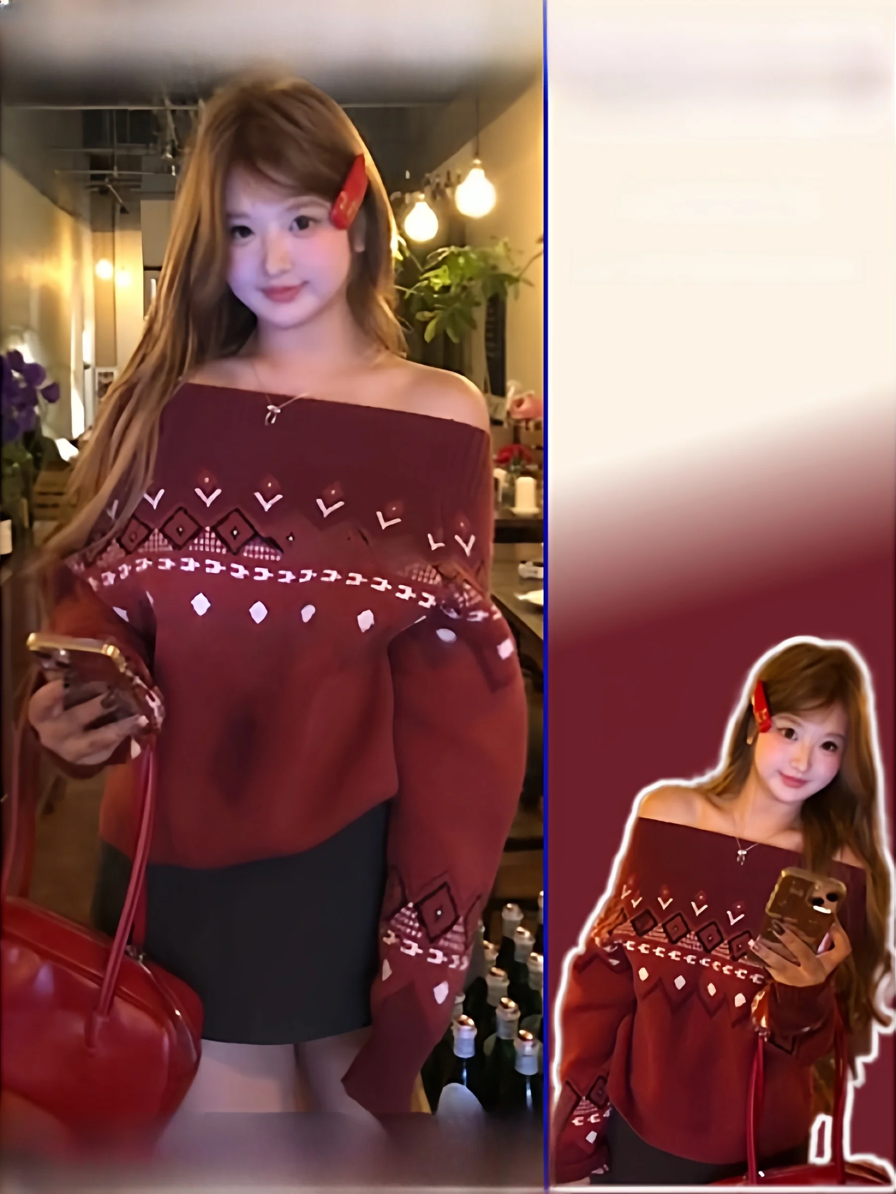 plus Size Lazy Sle American Retro Spicy Girl oulder Bared Fair Isle Red Knitted Sweater Soft And Warm for plus Size Women
plus Size Lazy Sle American Retro Spicy Girl oulder Bared Fair Isle Red Knitted Sweater Soft And Warm for plus Size Women