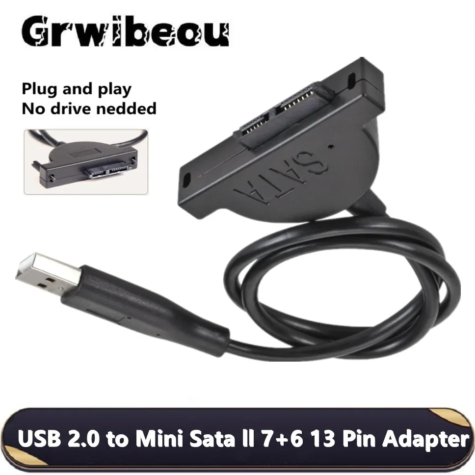 USB 2.0 to Mini SATA II 13Pin Adapter Converter for Laptop CD/DVD ROM Slimline Drive Converter Cable USB SATA Adapter Cable
USB 2.0 to Mini SATA II 13Pin Adapter Converter for Laptop CD/DVD ROM Slimline Drive Converter Cable USB SATA Adapter Cable