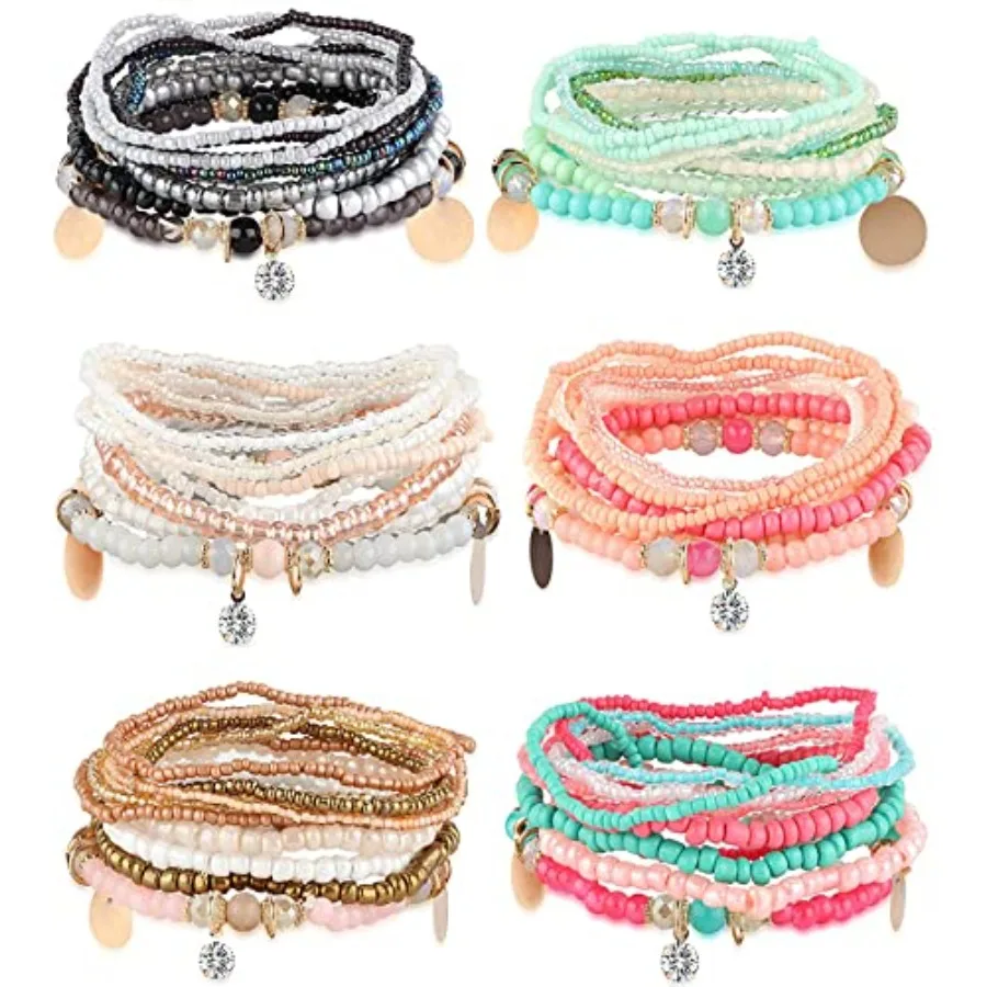 6Sets Boho Bead Bracelets Set Multilayered Stackable Bracelets Comfortable Stretch Bracelets Multicolor Bohemian Charm Bracelet
6Sets Boho Bead Bracelets Set Multilayered Stackable Bracelets Comfortable Stretch Bracelets Multicolor Bohemian Charm Bracelet