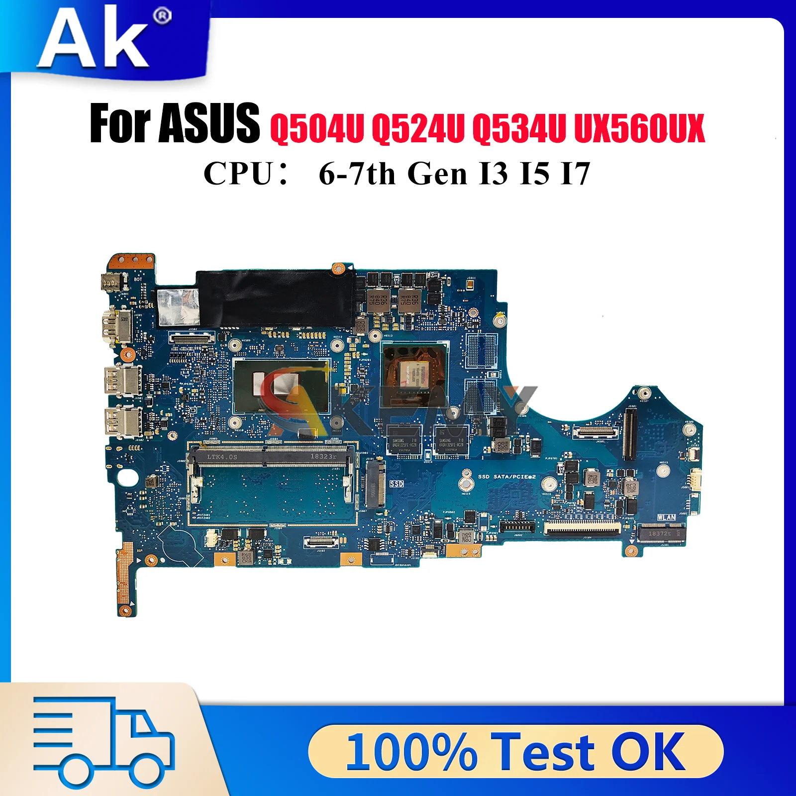 UX560UX Laptop Motherboard For ASUS ZenBook UX560U UX560UQK UX560UXK Q524U UX560UQ Q504U UX560UX Q534U Mainboard W/ I3 I5 I7 CPU
UX560UX Laptop Motherboard For ASUS ZenBook UX560U UX560UQK UX560UXK Q524U UX560UQ Q504U UX560UX Q534U Mainboard W/ I3 I5 I7 CPU