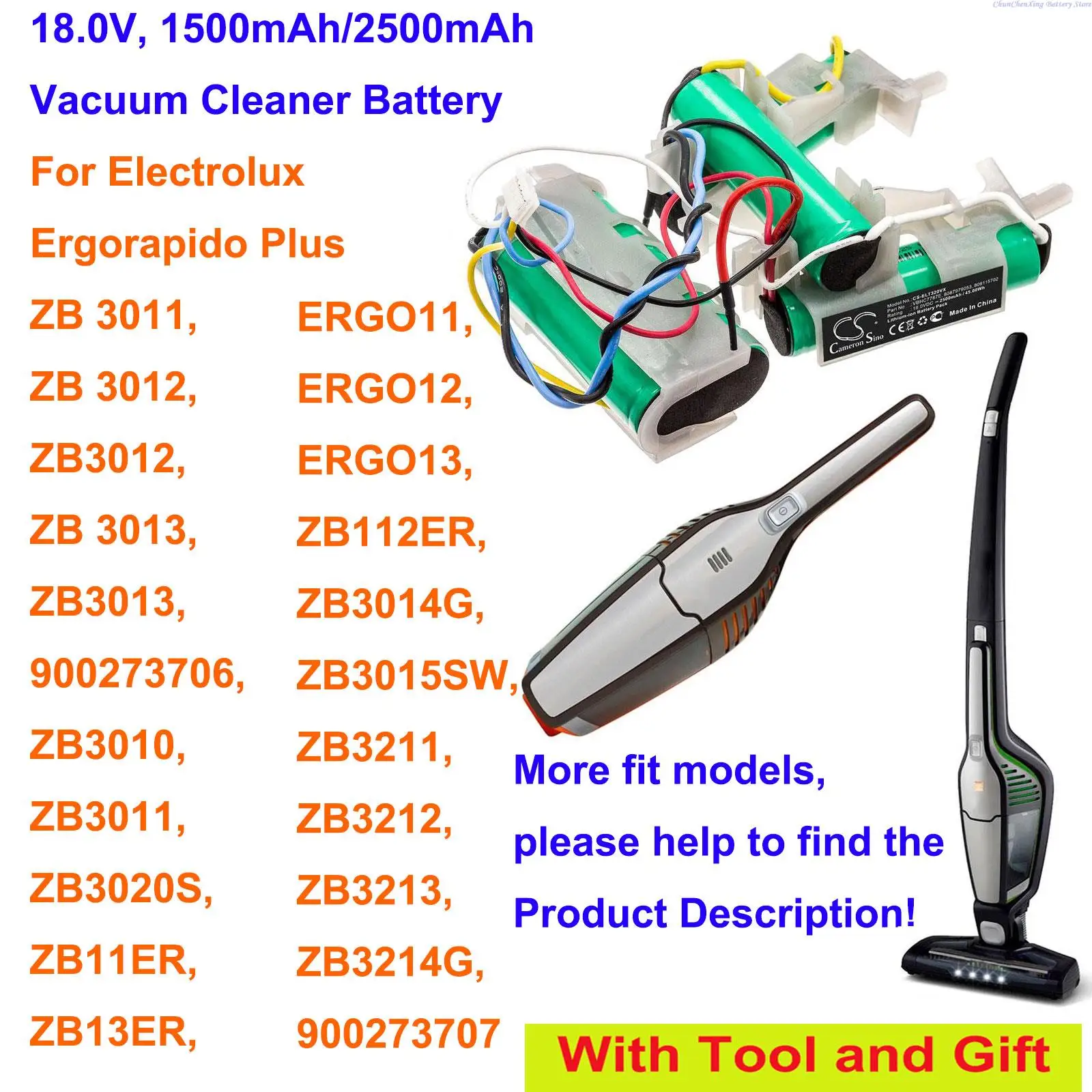 Аккумулятор OrangeYu 1500 мАч/2500 мАч для Electrolux ZB3213,ZB3214G,900273707,900273708,900273709,900273730,900273739,900273740
Аккумулятор OrangeYu 1500 мАч/2500 мАч для Electrolux ZB3213,ZB3214G,900273707,900273708,900273709,900273730,900273739,900273740