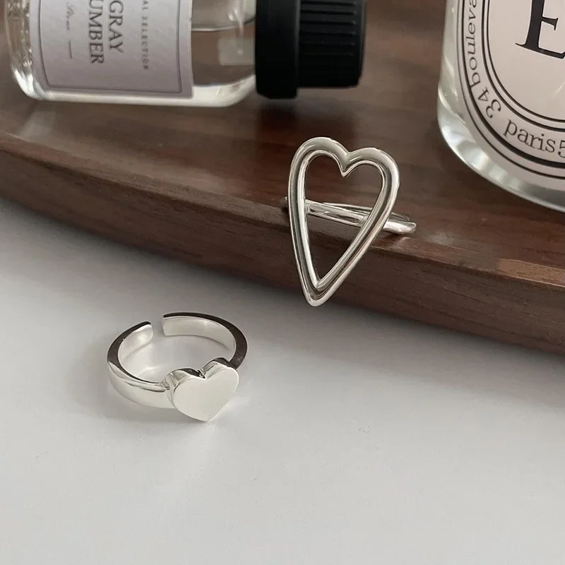 Fashion Romantic Silver Color Open Rings for Women Girls Korean Creative Hollowout Heart Shape Party Jewelry Gifts Accessories
Fashion Romantic Silver Color Open Rings for Women Girls Korean Creative Hollowout Heart Shape Party Jewelry Gifts Accessories