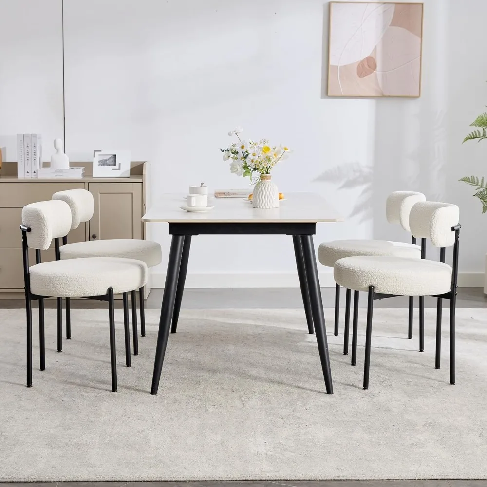 Dining Chairs Set of 4, Boucle Dining Chairs Round Upholstered Curved Backrest, Modern Kitchen Dining Room Chairs
Dining Chairs Set of 4, Boucle Dining Chairs Round Upholstered Curved Backrest, Modern Kitchen Dining Room Chairs