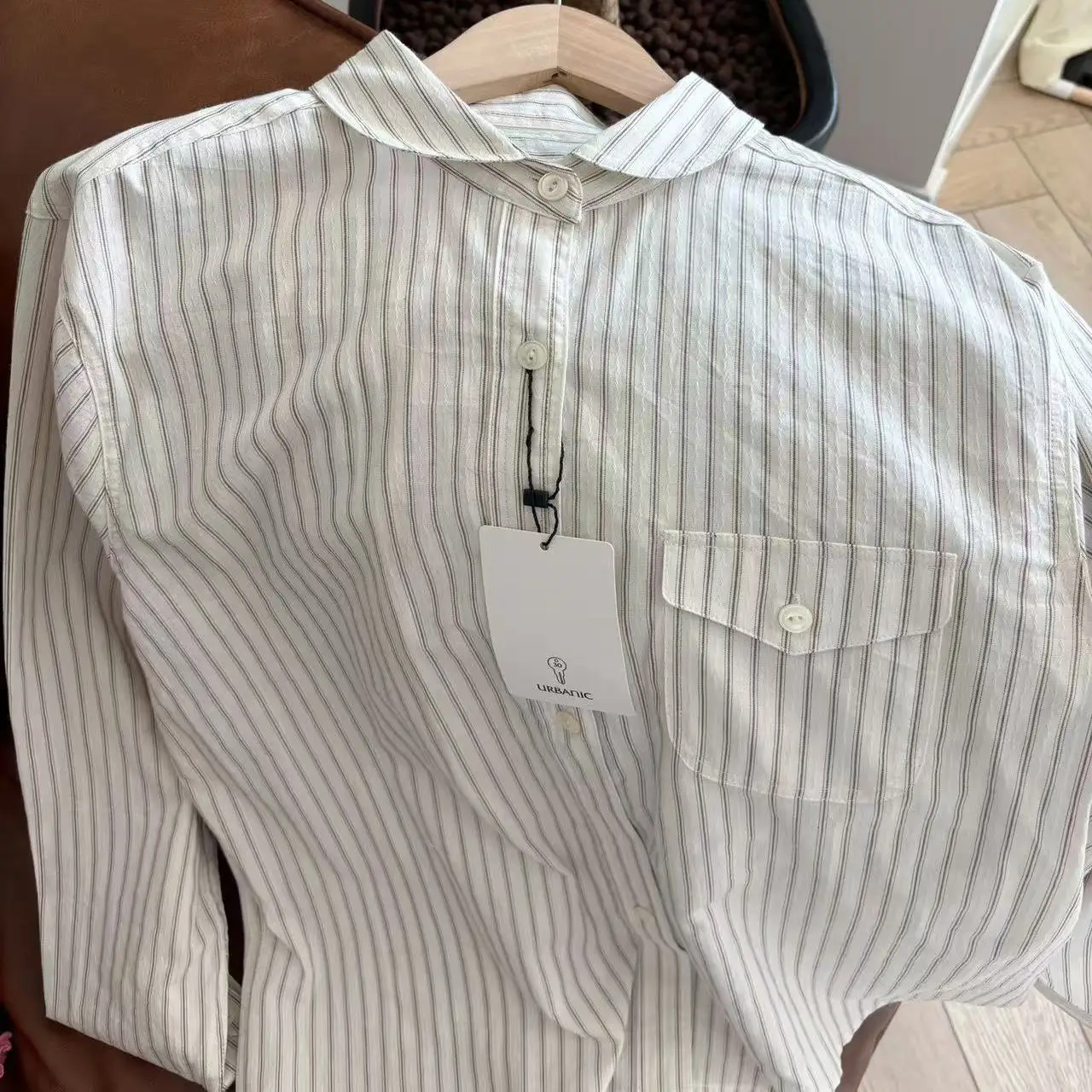 Ретро приталенный длинный топ с воротником све и вертикальными полосками, женский повседневный свободный хлопковый топ с воротником из Китая
Ретро приталенный длинный топ с воротником све и вертикальными полосками, женский повседневный свободный хлопковый топ с воротником из Китая