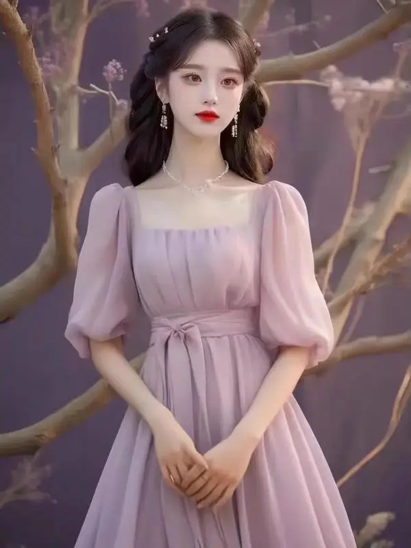 Ele Summer 2025 Princ Sle Vintage Long Dr Beautiful High Waist A-Line Skirt Polyester Fiber Bubble Sve Midi Dr
Ele Summer 2025 Princ Sle Vintage Long Dr Beautiful High Waist A-Line Skirt Polyester Fiber Bubble Sve Midi Dr