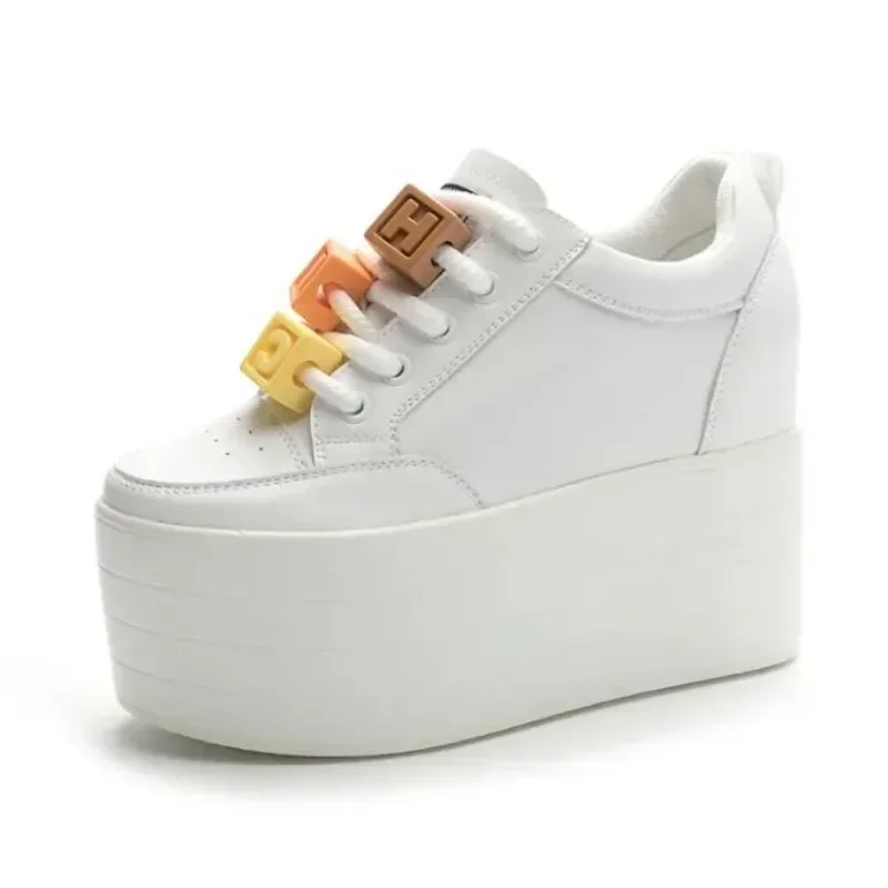 12CM Cow Genuine Leather Women Autumn Spring Fashion Hidden Heels Ladies Color Platform Wedge Chunky Sneakers Thick Soled Shoes
12CM Cow Genuine Leather Women Autumn Spring Fashion Hidden Heels Ladies Color Platform Wedge Chunky Sneakers Thick Soled Shoes