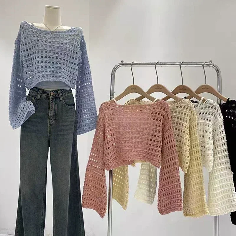 Long Sleeve Crochet Knit Top Summer 2025 Beach Bikini Cover Up Crop Pullover Wool Knitwear Blouse Women Vacation Boho Outfit
Long Sleeve Crochet Knit Top Summer 2025 Beach Bikini Cover Up Crop Pullover Wool Knitwear Blouse Women Vacation Boho Outfit