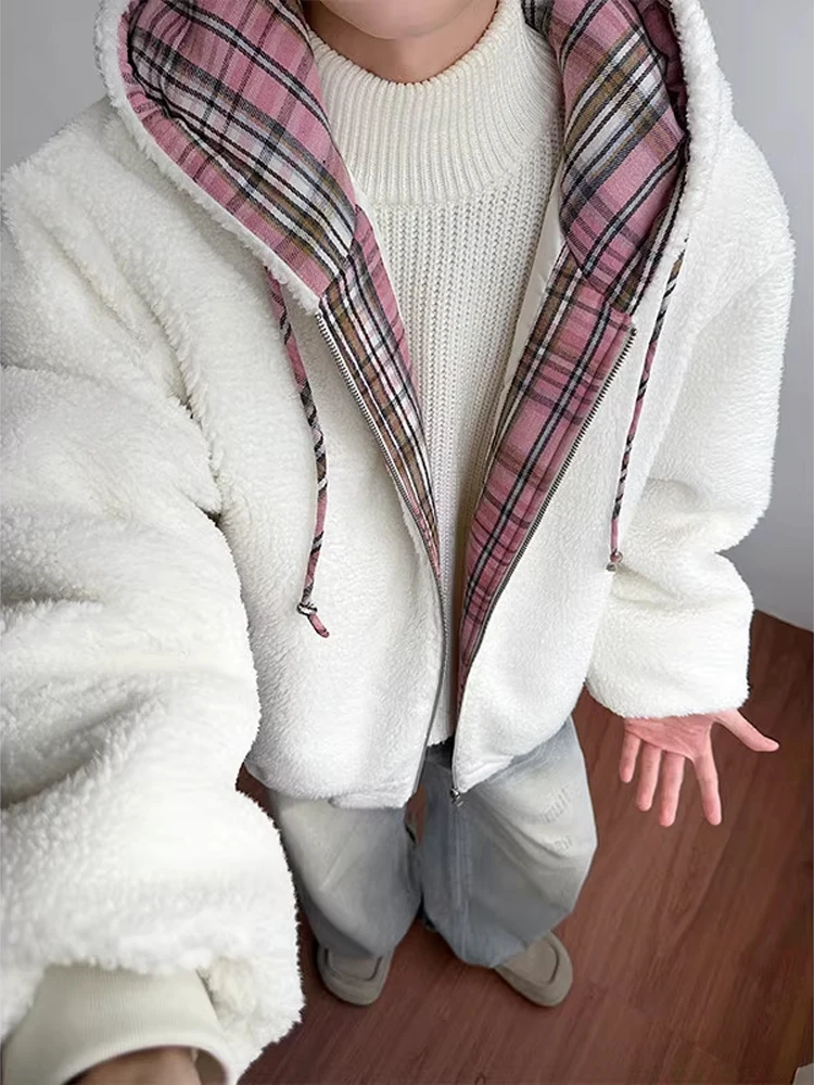 Зимняя утепленная мужская хлопковая куртка с воротником из овечьей шерсти, в клетку, с комбинированными вставками, теплая, для пар, на молнии, повседневная, для отдыха
Зимняя утепленная мужская хлопковая куртка с воротником из овечьей шерсти, в клетку, с комбинированными вставками, теплая, для пар, на молнии, повседневная, для отдыха