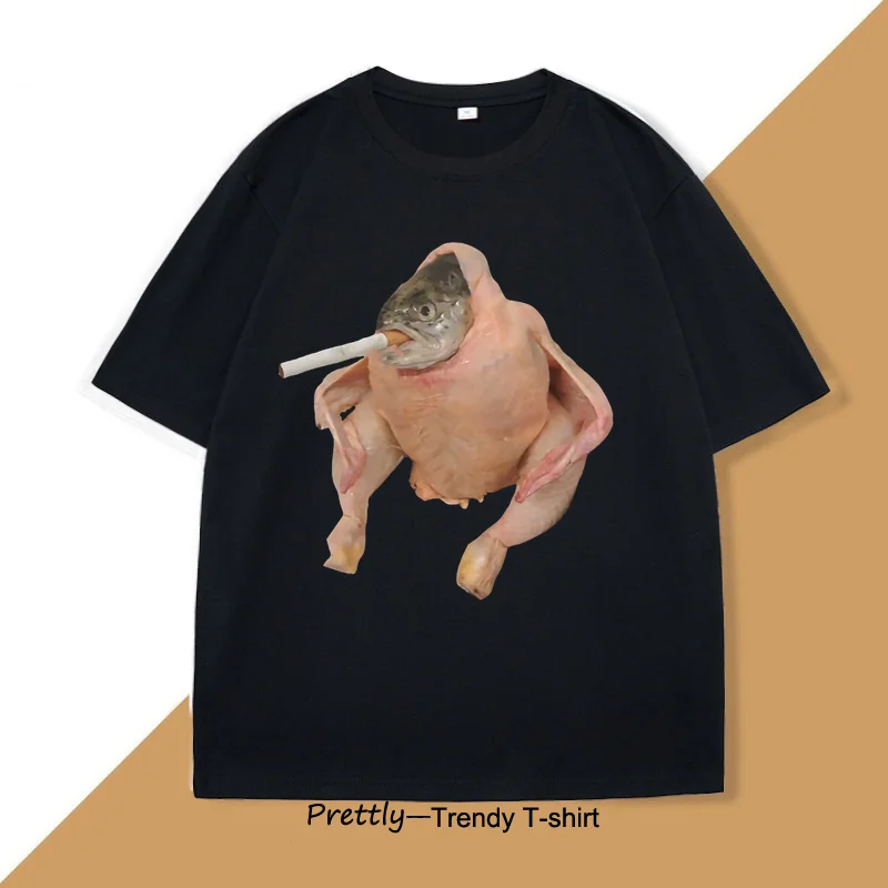 HD Fish Chicken Smoking A Cigarette T-shirt Funny Meme Graphic Print Tshirt Casual Cotton Short Sleeve T Shirts Designer Clothes
HD Fish Chicken Smoking A Cigarette T-shirt Funny Meme Graphic Print Tshirt Casual Cotton Short Sleeve T Shirts Designer Clothes