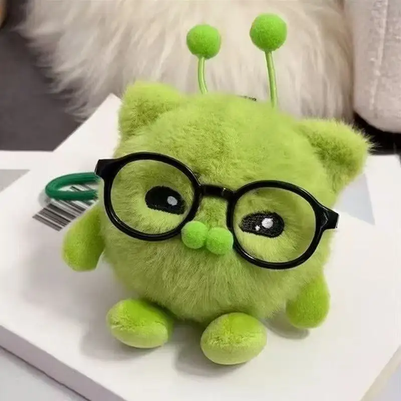 Cute Green Alien Cat Plush Keychain Soft Fluffy Stuffed Animal Bag Pendant with Removable Glasses Plushie Toy for Decoration
Cute Green Alien Cat Plush Keychain Soft Fluffy Stuffed Animal Bag Pendant with Removable Glasses Plushie Toy for Decoration