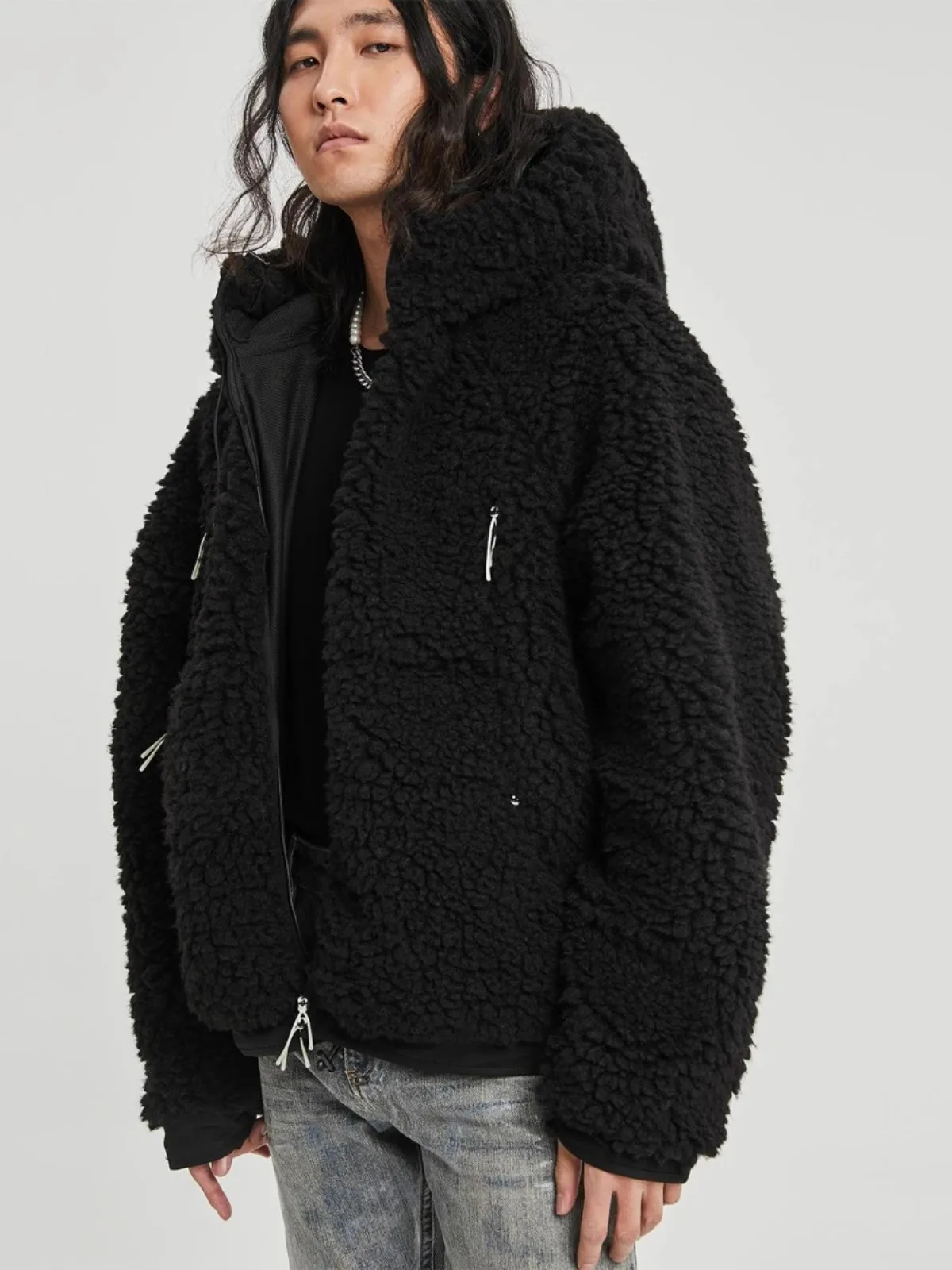 Mauroicardi Autumn Winter Oversized Black Thick Warm Fuzzy Faux Fur Coat Men with Hood Zip Up Loose Casual Fluffy Jacket 2025
Mauroicardi Autumn Winter Oversized Black Thick Warm Fuzzy Faux Fur Coat Men with Hood Zip Up Loose Casual Fluffy Jacket 2025