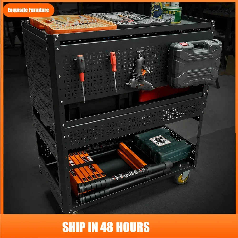 3-уровневая съемная тележка для хранения инструментов своими руками со стальной перфорированной доской, складная тележка для инструментов на колесиках для гаража 
3-уровневая съемная тележка для хранения инструментов своими руками со стальной перфорированной доской, складная тележка для инструментов на колесиках для гаража