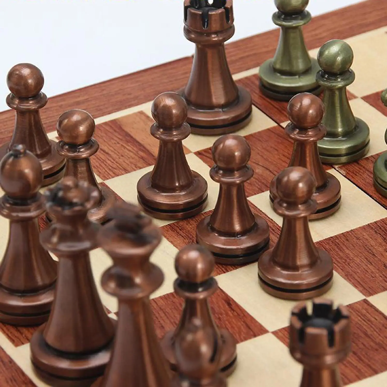 Foldable Handcrafted Metal Chess Set 12" Chess Board board Game Toy