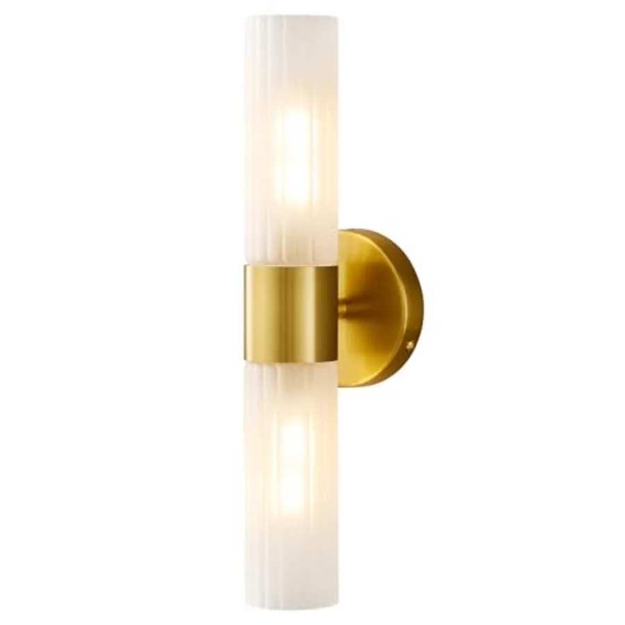 Bathroom Light Fixtures 2-Light Modern Vanity Light for Bathroom Wall Sconce with Frosted Glass Rods Shades Hardwired Wall Ligh
Bathroom Light Fixtures 2-Light Modern Vanity Light for Bathroom Wall Sconce with Frosted Glass Rods Shades Hardwired Wall Ligh