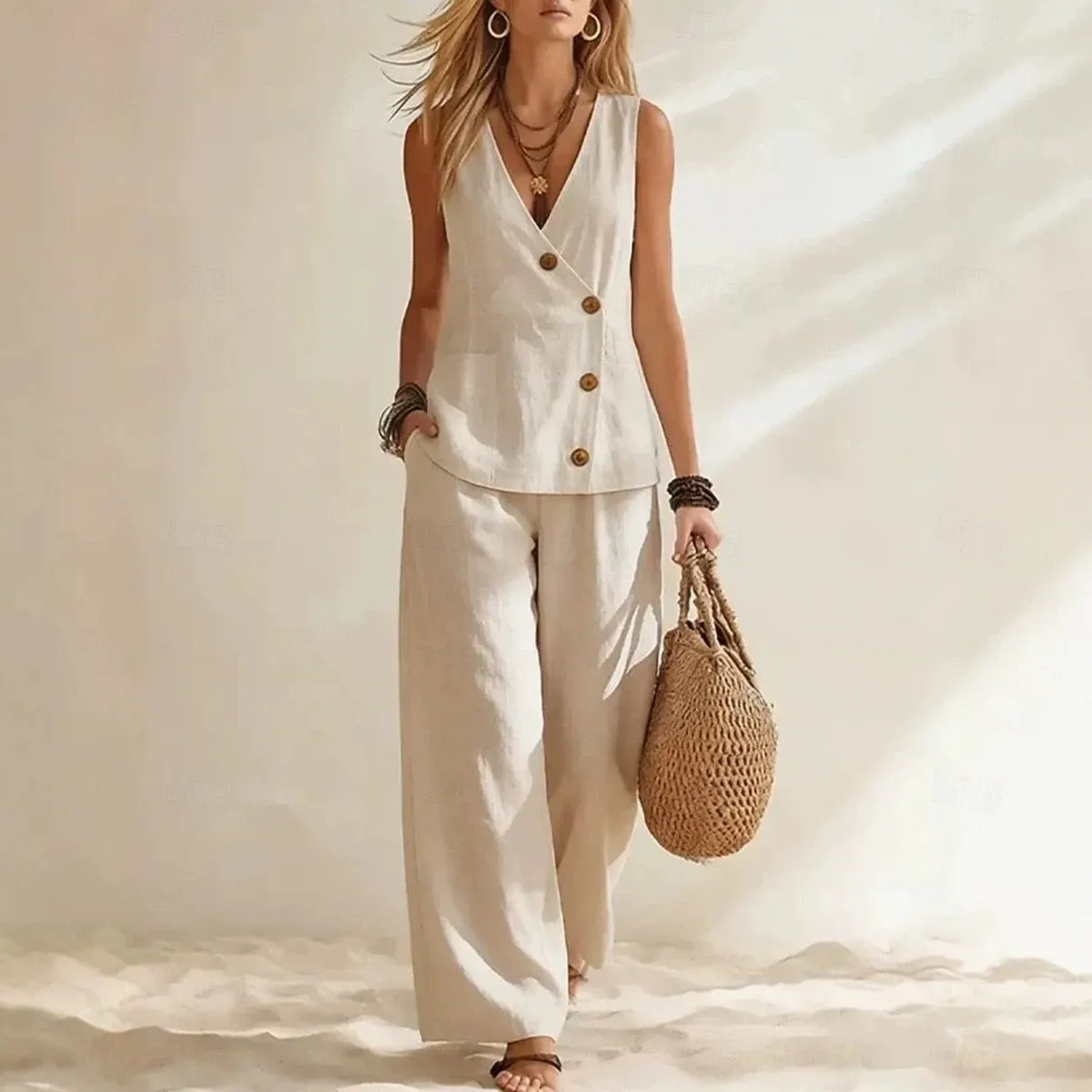 Summer Casual Vest 2 Piece Set Women Button Front Tank Top Boho Sleeveless Neck Cropped Camisole Cheap Clothes Clearance Sales
Summer Casual Vest 2 Piece Set Women Button Front Tank Top Boho Sleeveless Neck Cropped Camisole Cheap Clothes Clearance Sales