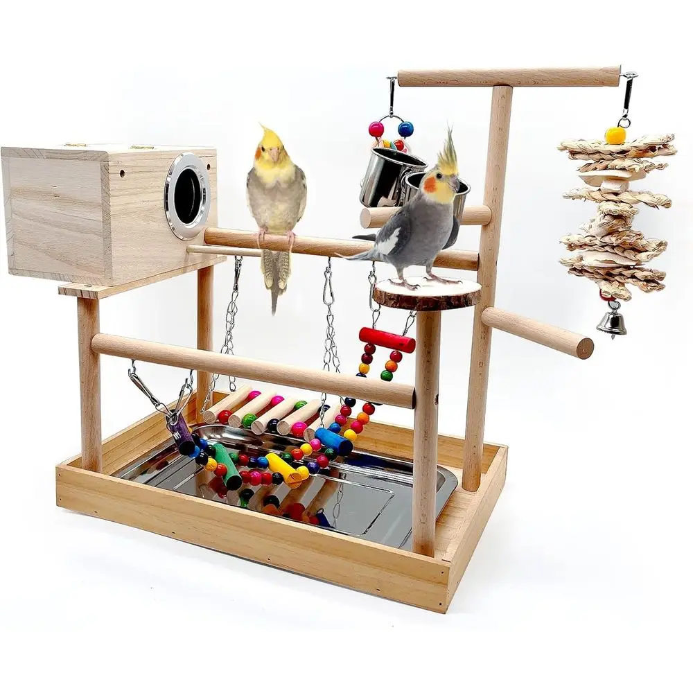 Bird Play Stand with Breeding Box, Chew Toys for Cockatiels, Lovebirds, and Conures
Bird Play Stand with Breeding Box, Chew Toys for Cockatiels, Lovebirds, and Conures