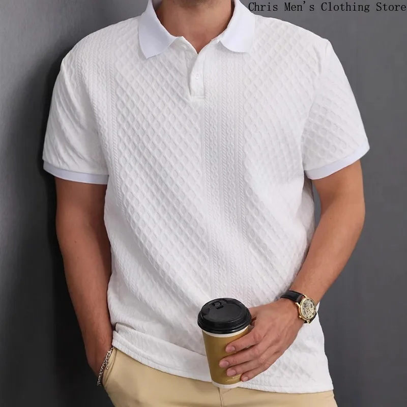 Men's Golf Jacquard Lapel Polo Shirt, Simple Solid Color Fashion Business Men's Polo Shirt T-shirt, Casual Office Men's Clothing
Men's Golf Jacquard Lapel Polo Shirt, Simple Solid Color Fashion Business Men's Polo Shirt T-shirt, Casual Office Men's Clothing