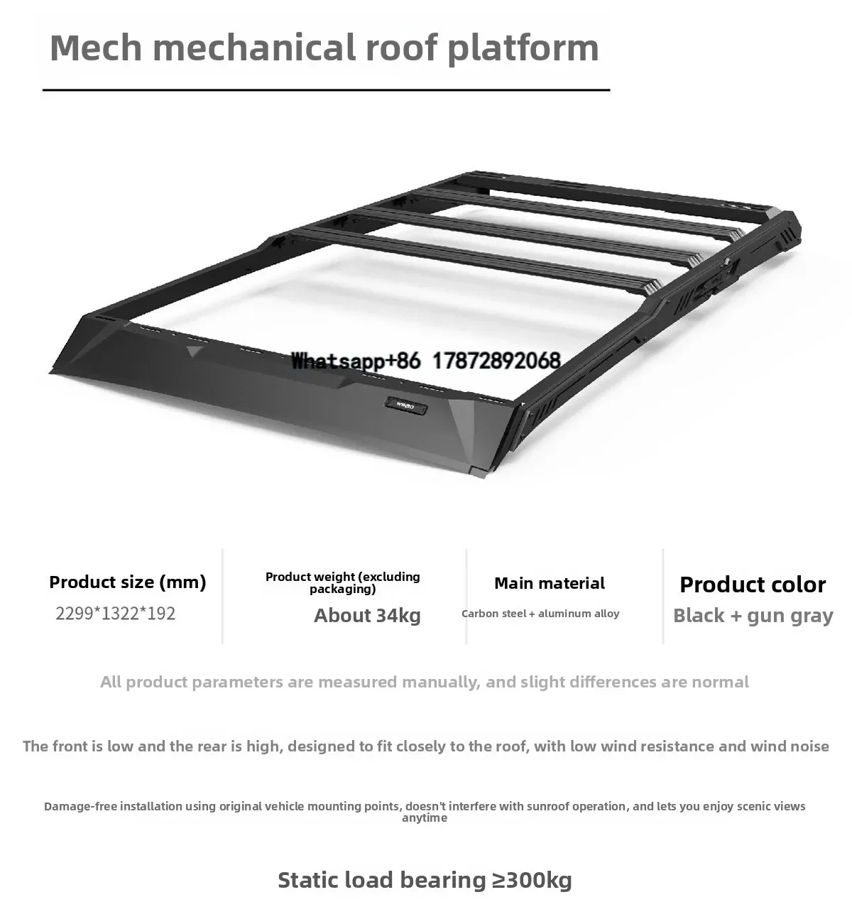 Off Road Camper Lightweight Aluminum Car Roof Rack for Tank 700 Car Accessories
Off Road Camper Lightweight Aluminum Car Roof Rack for Tank 700 Car Accessories