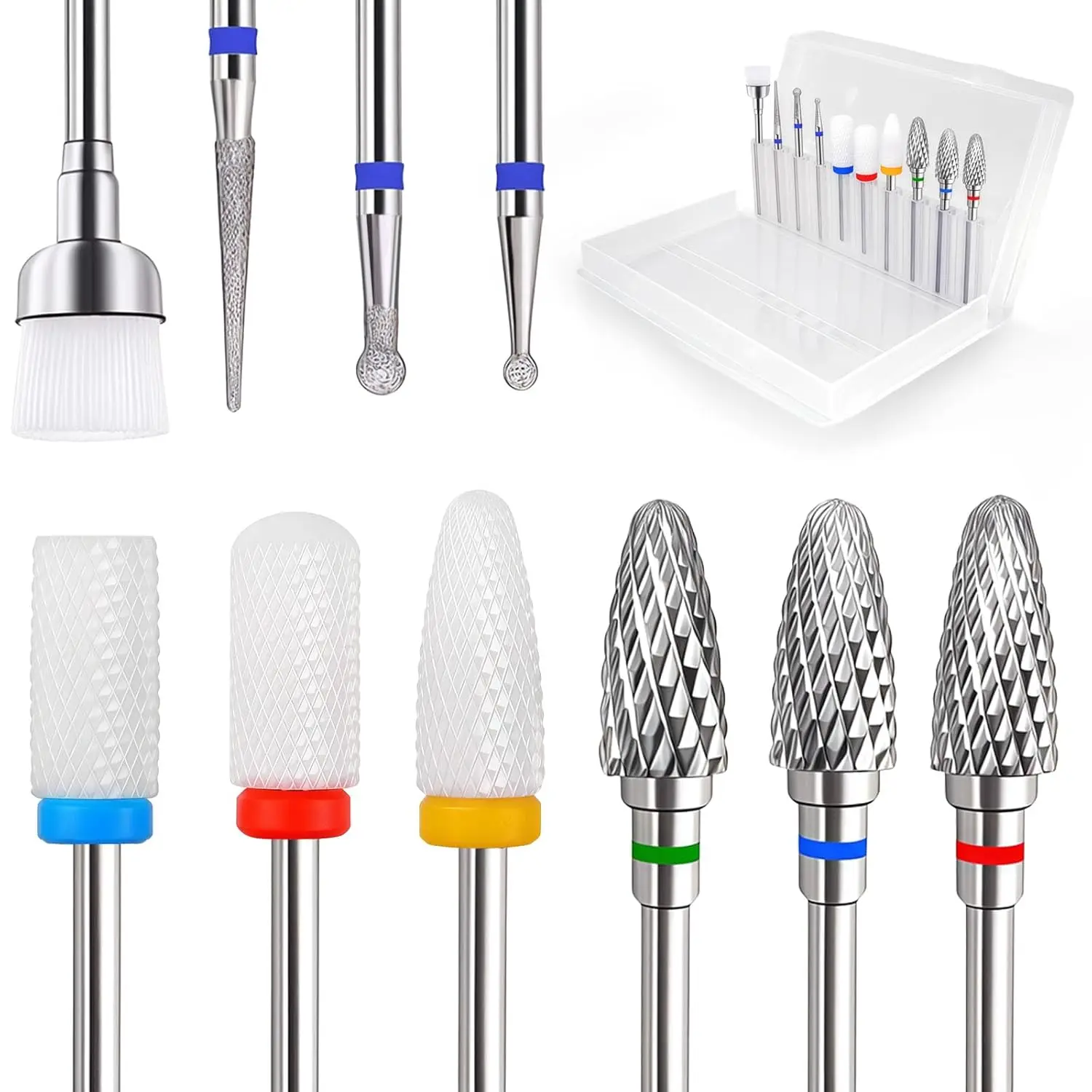 10Pcs Ceramic Nail Drill Bits Set, 3/32" Professional Acrylic Nail File Bits for Electric Manicure Machine, Home & Salon Use
10Pcs Ceramic Nail Drill Bits Set, 3/32" Professional Acrylic Nail File Bits for Electric Manicure Machine, Home & Salon Use