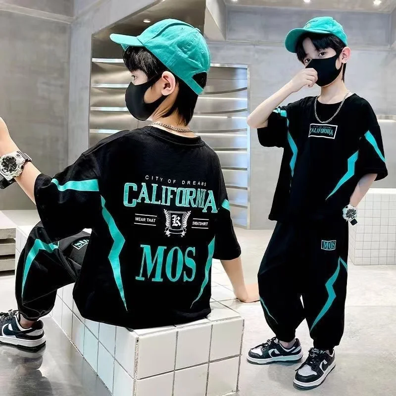 Summer Boys Cotton Alphabet Lightning T-Shirt Tops+Sweatpant School Kids 2PCS Tracksuit Child Jogger Outfit Workout Set 5-14 Yr
Summer Boys Cotton Alphabet Lightning T-Shirt Tops+Sweatpant School Kids 2PCS Tracksuit Child Jogger Outfit Workout Set 5-14 Yr