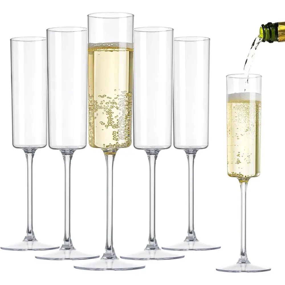 24 Pack 6 Oz Clear Disposable Champagne Flutes - Square Plastic Toasting Glasses for Party, Birthday, Anniversary, Wedding
24 Pack 6 Oz Clear Disposable Champagne Flutes - Square Plastic Toasting Glasses for Party, Birthday, Anniversary, Wedding