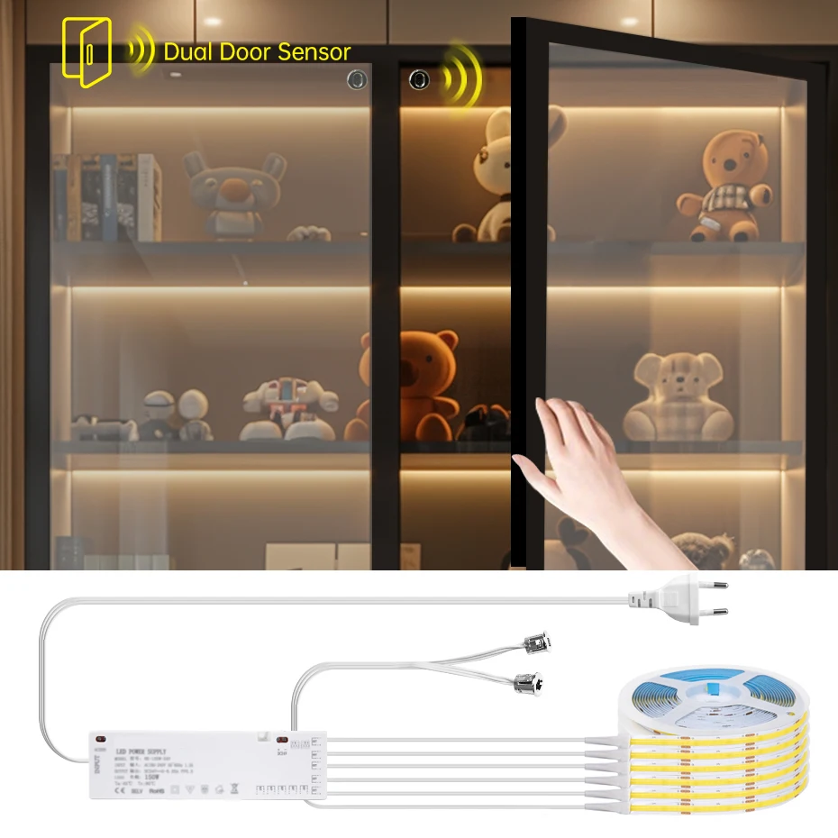 Smart Door Motion Sensor Control LED Under Cabinet Lights 24V COB LED Strip Showcase Wardrobe Lamp For Room Kitchen Backlight
Smart Door Motion Sensor Control LED Under Cabinet Lights 24V COB LED Strip Showcase Wardrobe Lamp For Room Kitchen Backlight