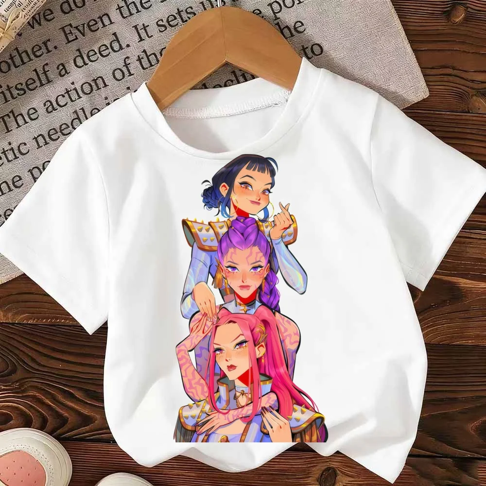 Kpop Witch Hunter Group Product Rumi Mila Zoi Short-sleeved Summer Casual T-shirt, Suitable for Children, Girls and Boys
Kpop Witch Hunter Group Product Rumi Mila Zoi Short-sleeved Summer Casual T-shirt, Suitable for Children, Girls and Boys
