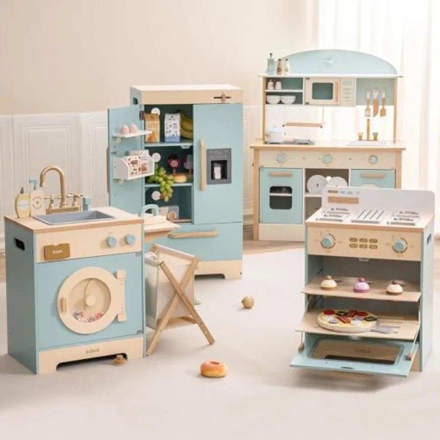 Wooden Play Kitchen for toddlers, natural wood finish, realistic oven fridge washing machine, eco-friendly durable design, perf
Wooden Play Kitchen for toddlers, natural wood finish, realistic oven fridge washing machine, eco-friendly durable design, perf