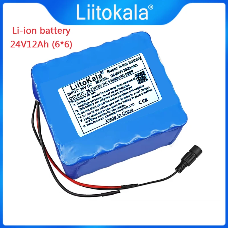 LiitoKala 24v 12ah 6S6P 25.2V 12000mAh for Bicycle Battery Pack 350w E Bike 250w Moto Lithium
LiitoKala 24v 12ah 6S6P 25.2V 12000mAh for Bicycle Battery Pack 350w E Bike 250w Moto Lithium