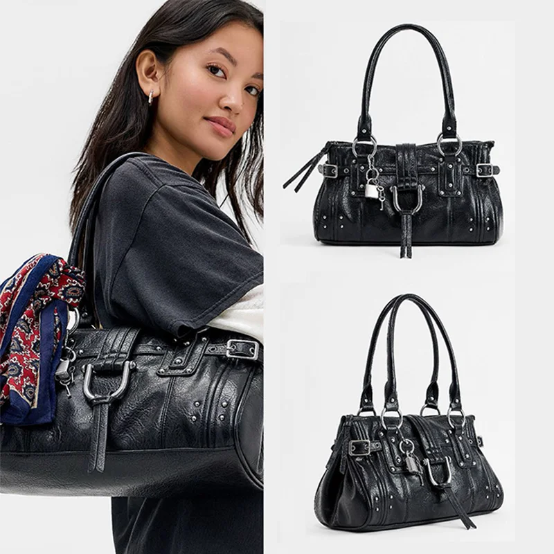 Vintage Rivet Lock Tote Bag Niche Designer Large Capacity 2026 Neo-Y2K Distressed Women Hand Carry Bag
Vintage Rivet Lock Tote Bag Niche Designer Large Capacity 2026 Neo-Y2K Distressed Women Hand Carry Bag